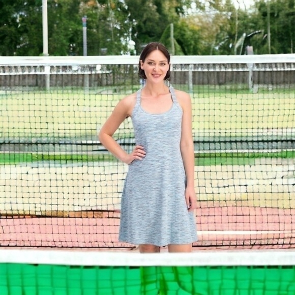 MPG Mondetta Sport Tennis Dress Mint Green Moisture Wicking Women L Built Bra VG